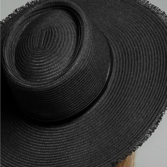 THE DAKOTA Stunning Boater Panama Straw Hat With Frayed Edges - Picture 3 of 9
